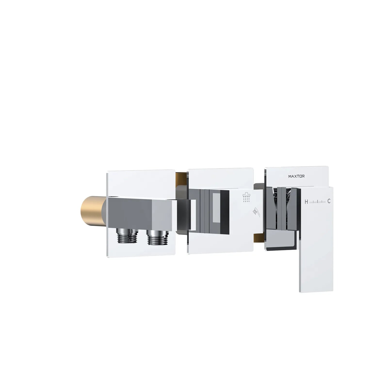 Square Horizontal 2 Way Wall Concealed Shower Valve & Trim Kit MT602000H Chrome