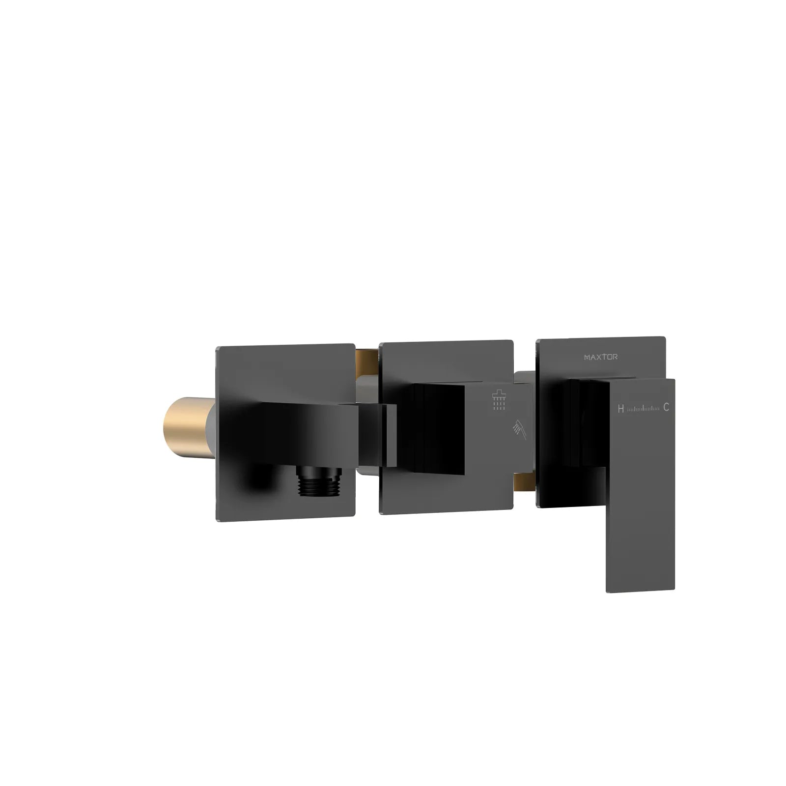 Square Horizontal 2 Way Wall Concealed Shower Valve & Trim Kit MT602000H Matte Black