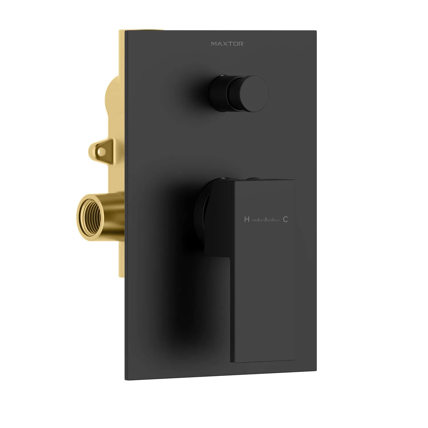 Square Wall Concealed Shower valve with trim plate and 2 outlet MT602000 Matte Black