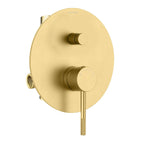 Circular Pressure Balanced 2-Function Shower Valve with Trim Plate MT602004 Brushed Gold