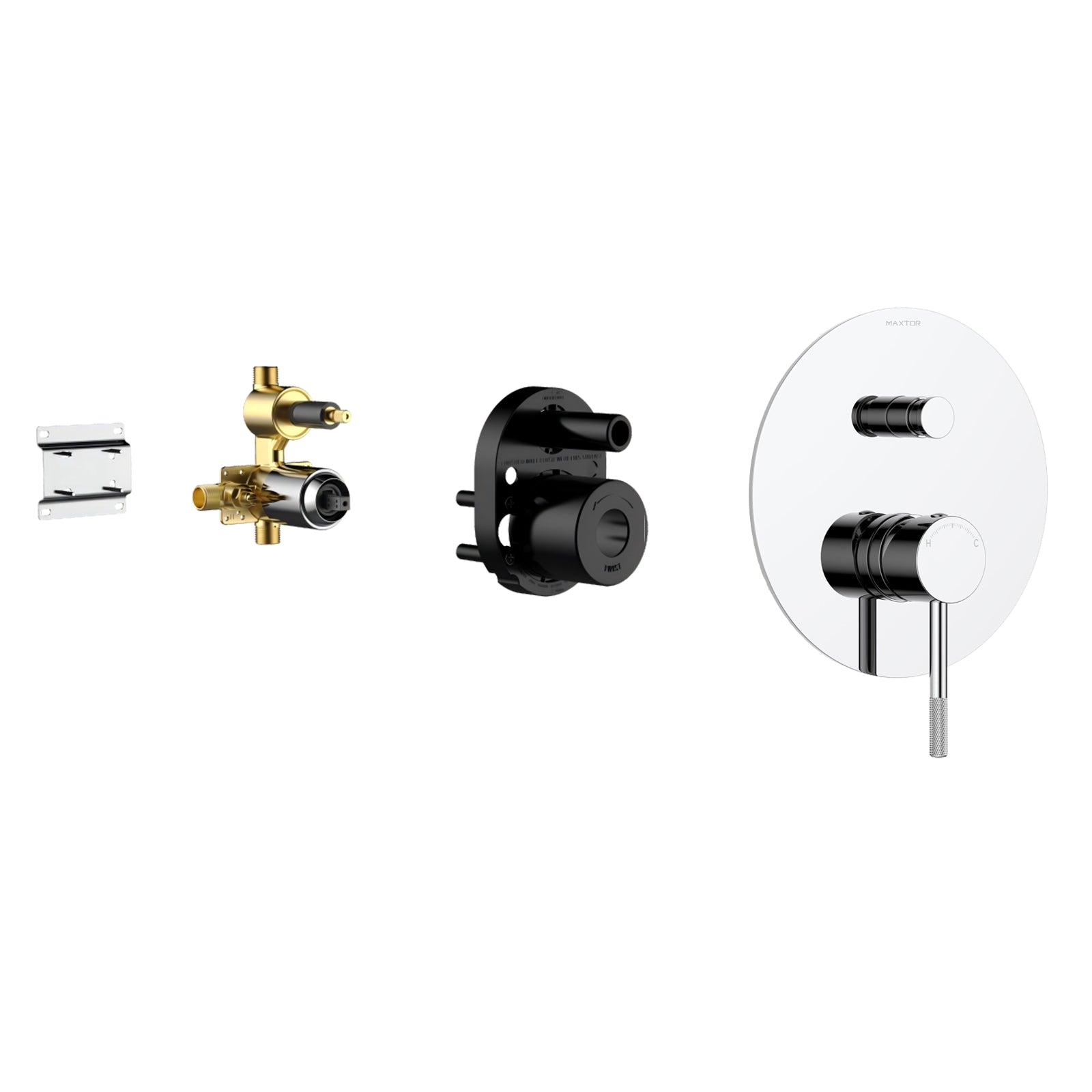 Circular Pressure Balanced 2-Function Shower Valve with Trim Plate MT602004