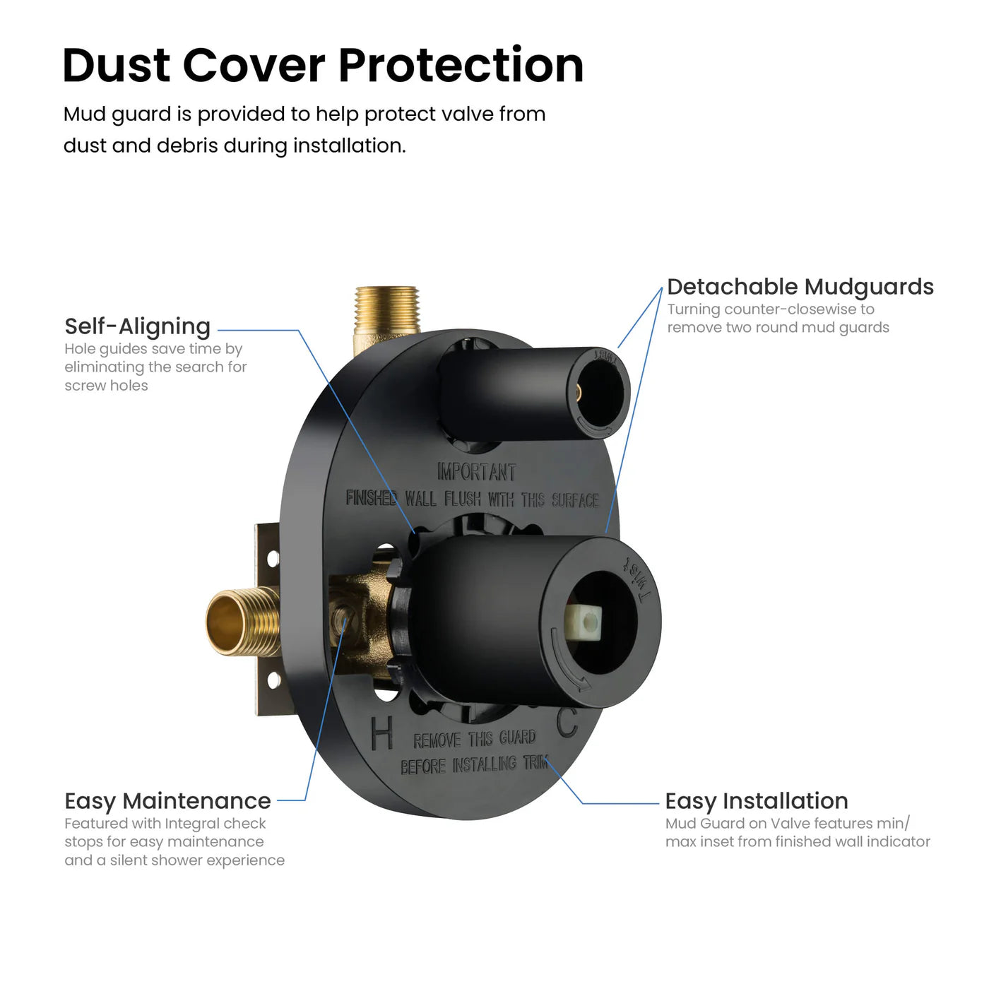 Circular Pressure Balanced 2-Function Shower Valve with Trim Plate MT602004