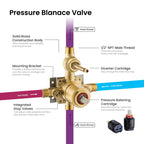 Circular Pressure Balanced 2-Function Shower Valve with Trim Plate MT602004