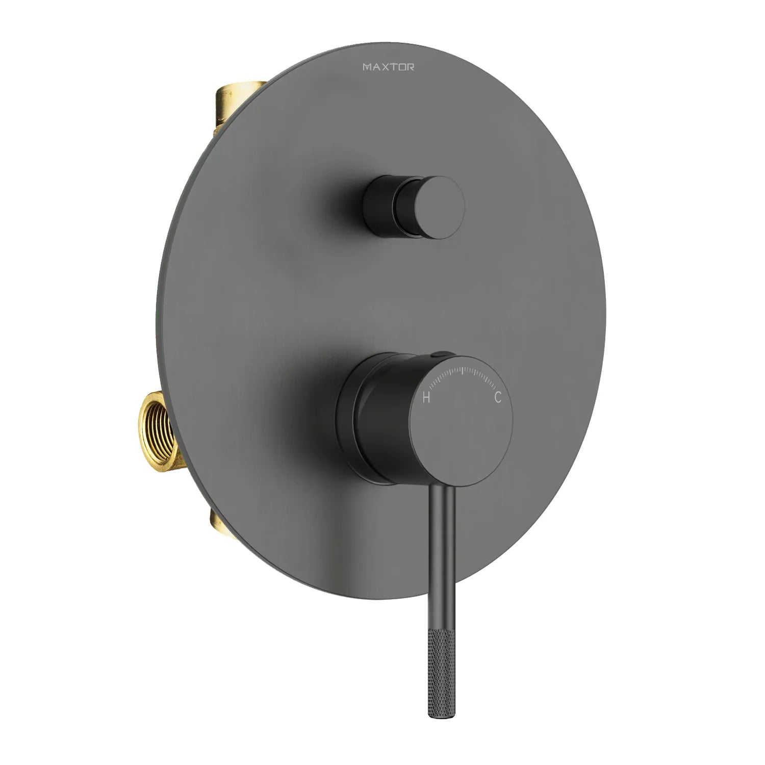 Circular Pressure Balanced 2-Function Shower Valve with Trim Plate MT602004 Brushed Gun Metal