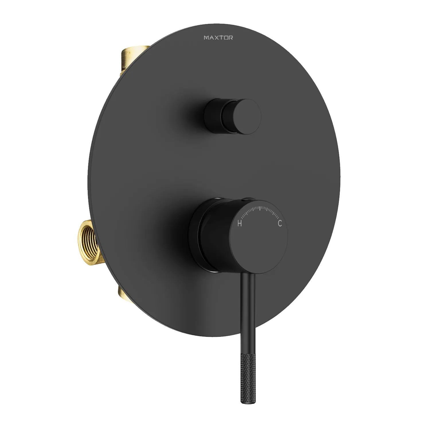 Circular Pressure Balanced 2-Function Shower Valve with Trim Plate MT602004 Matte Black