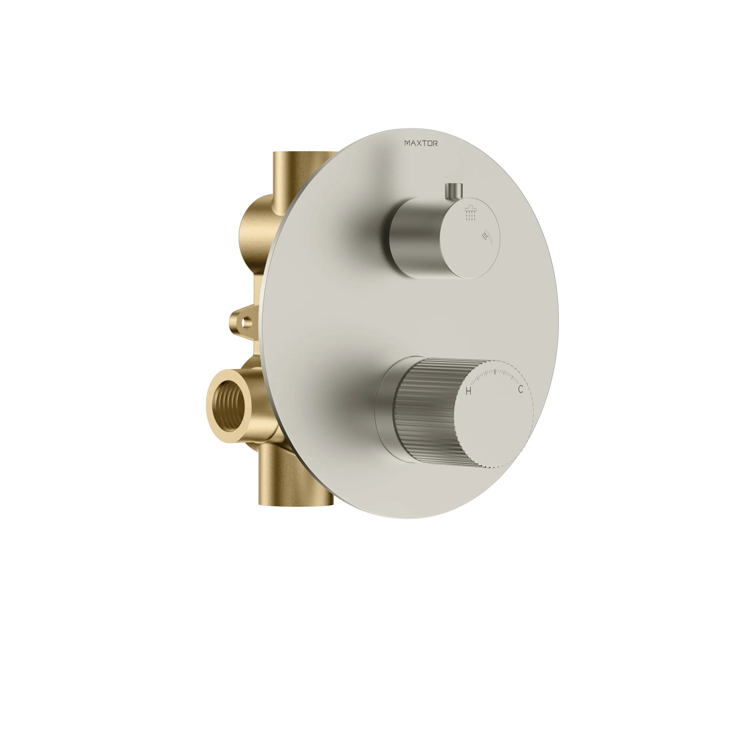 2 Way Wall Concealed Pressure Balance Shower Valve with Trim Plate-MT602027 Brushed Nickel