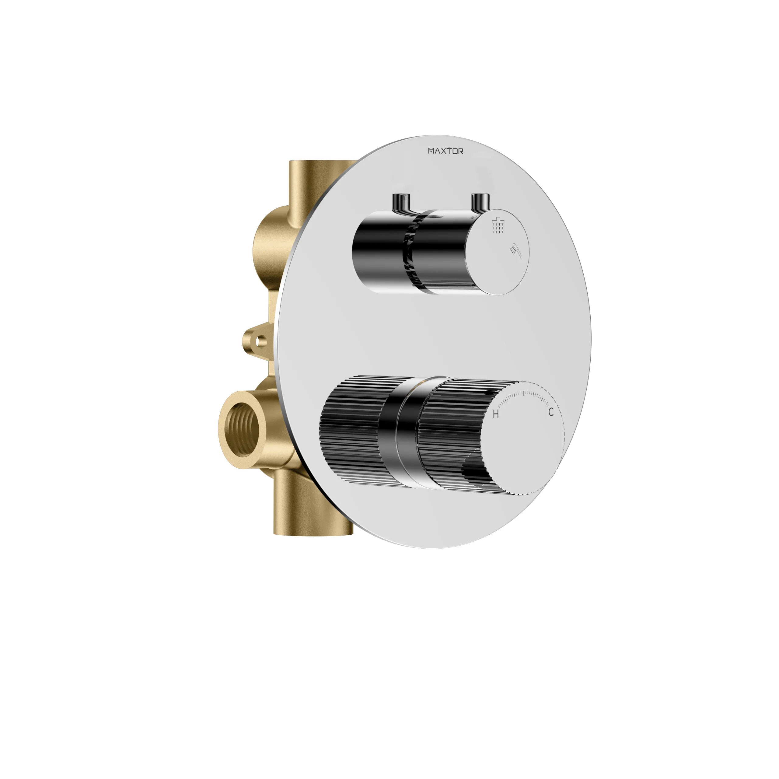 2 Way Wall Concealed Pressure Balance Shower Valve with Trim Plate-MT602027 Chrome