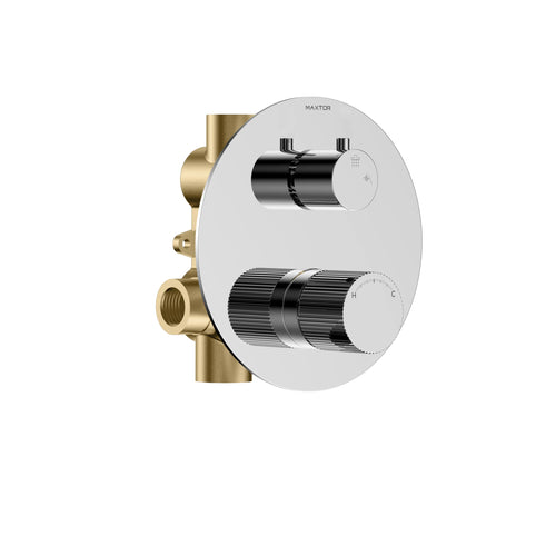2 Way Wall Concealed Pressure Balance Shower Valve with Trim Plate-MT602027 Chrome