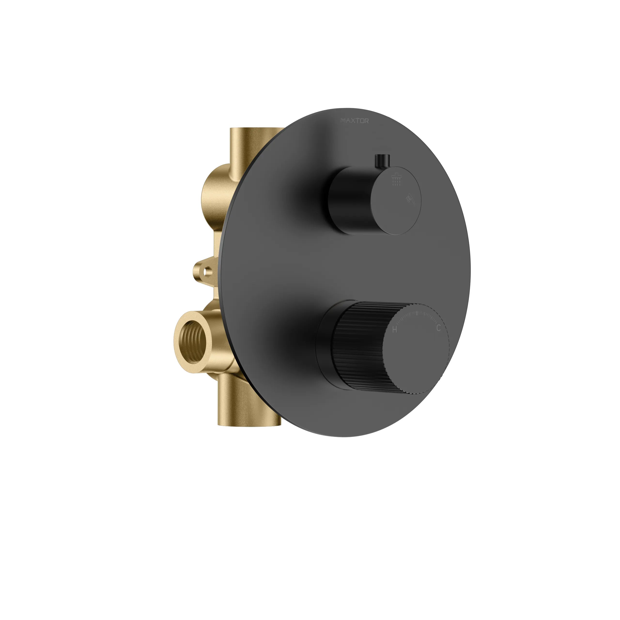 2 Way Wall Concealed Pressure Balance Shower Valve with Trim Plate-MT602027 Matte Black