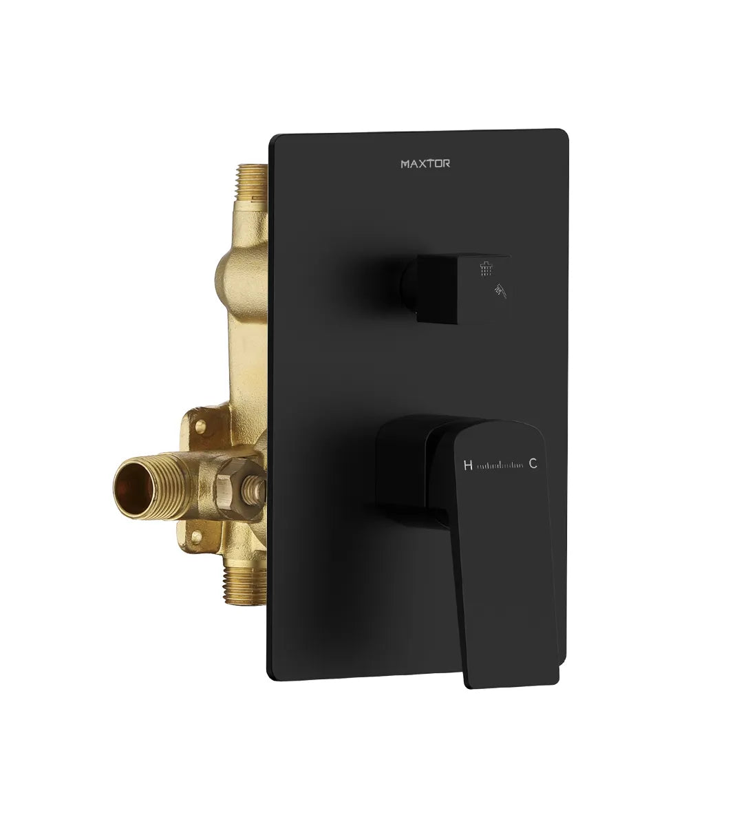 MAXTOR 2-Way Wall Concealed Shower Rough-In Valve with Diverter, Box & SUS304 Trim Plate-MT602065
