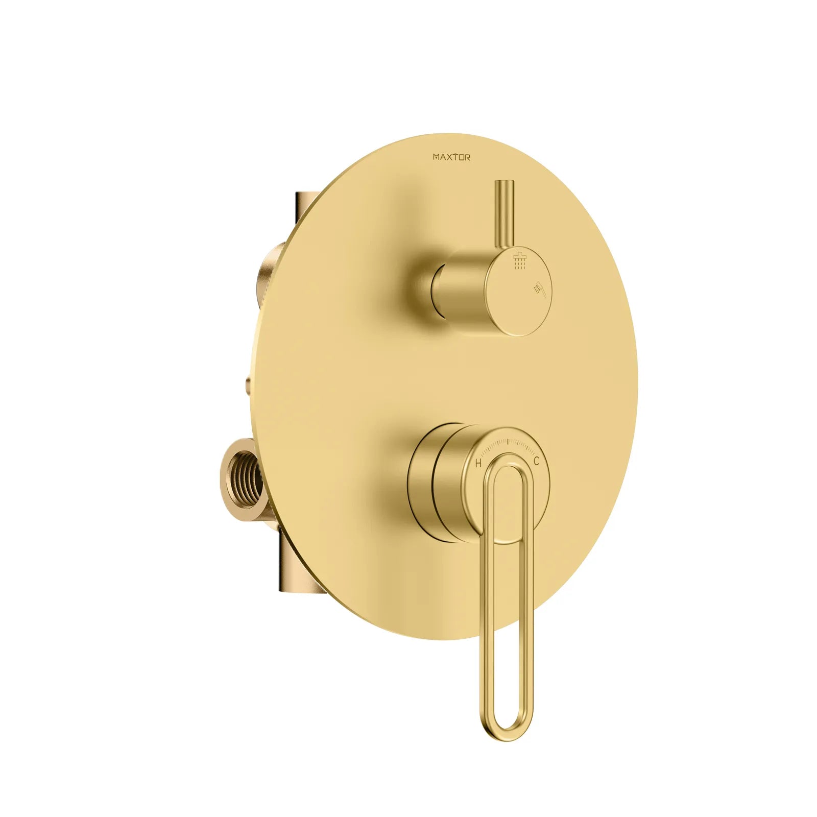 2-Way Pressure Balance Wall Concealed Shower Valve with Diverter & Trim Plate – MT602069 Brushed Gold