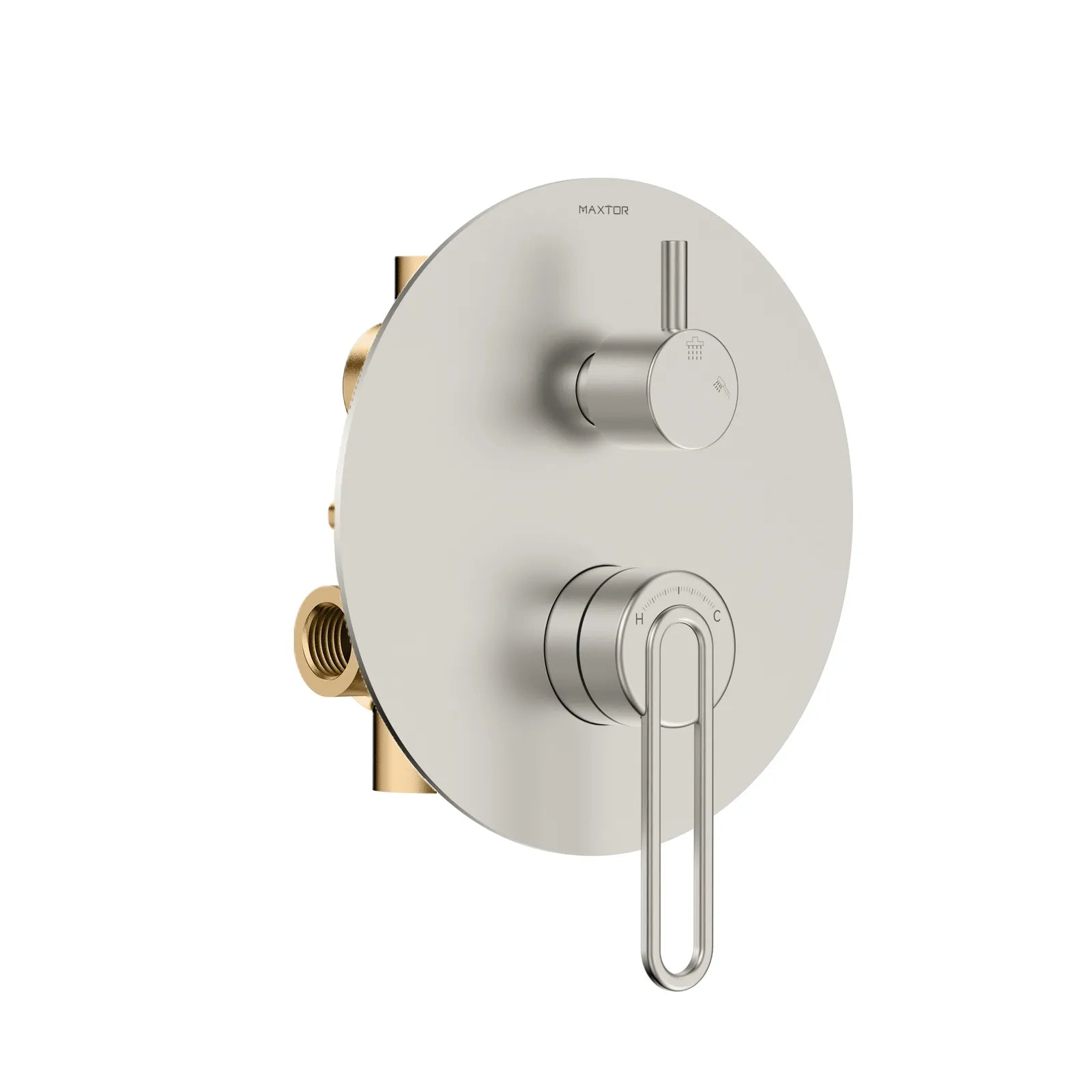 2-Way Pressure Balance Wall Concealed Shower Valve with Diverter & Trim Plate – MT602069 Brushed Nickel