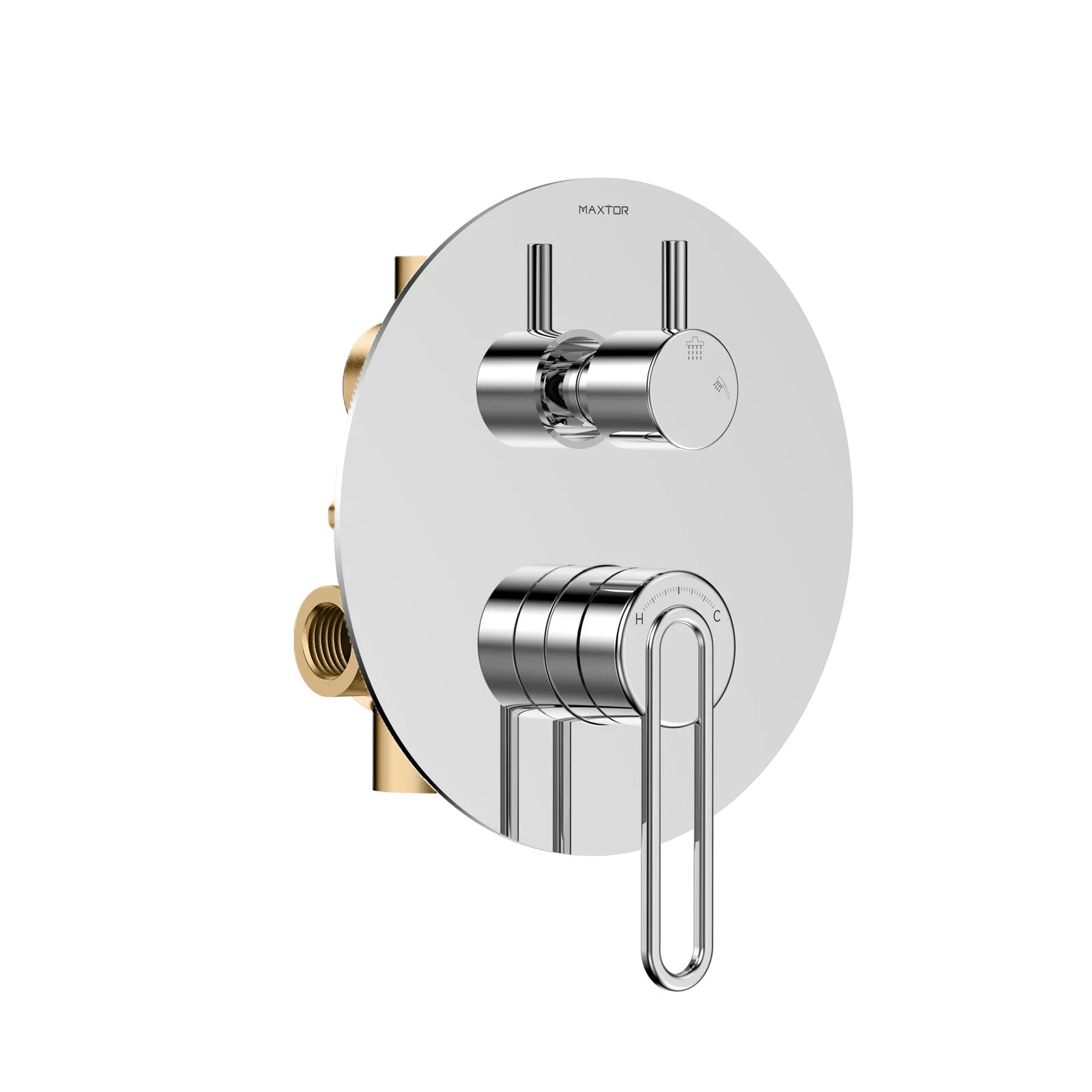 2-Way Pressure Balance Wall Concealed Shower Valve with Diverter & Trim Plate – MT602069 Chrome