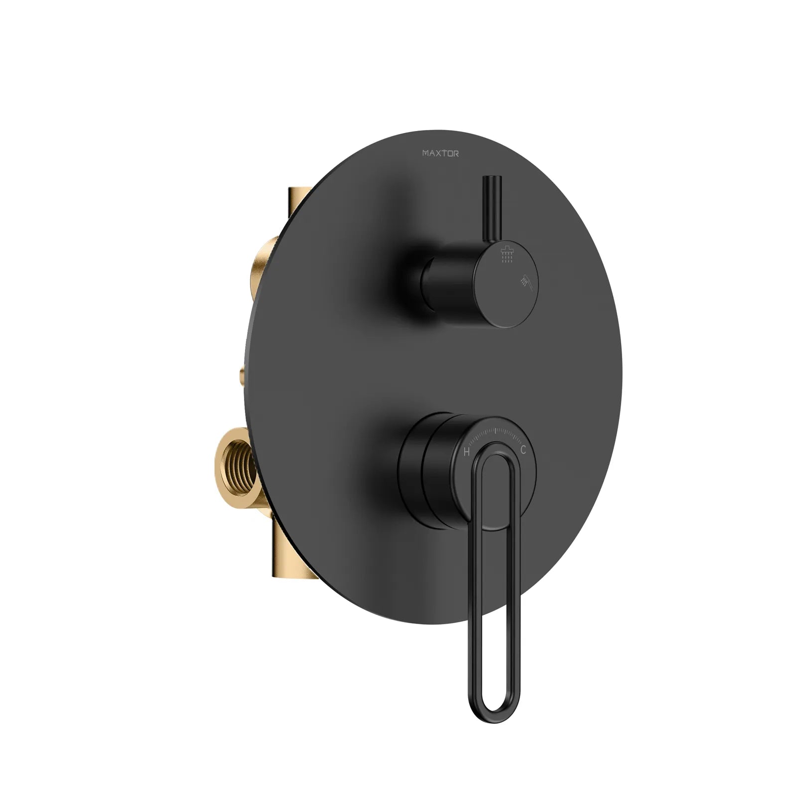 2-Way Pressure Balance Wall Concealed Shower Valve with Diverter & Trim Plate – MT602069 Matte Black