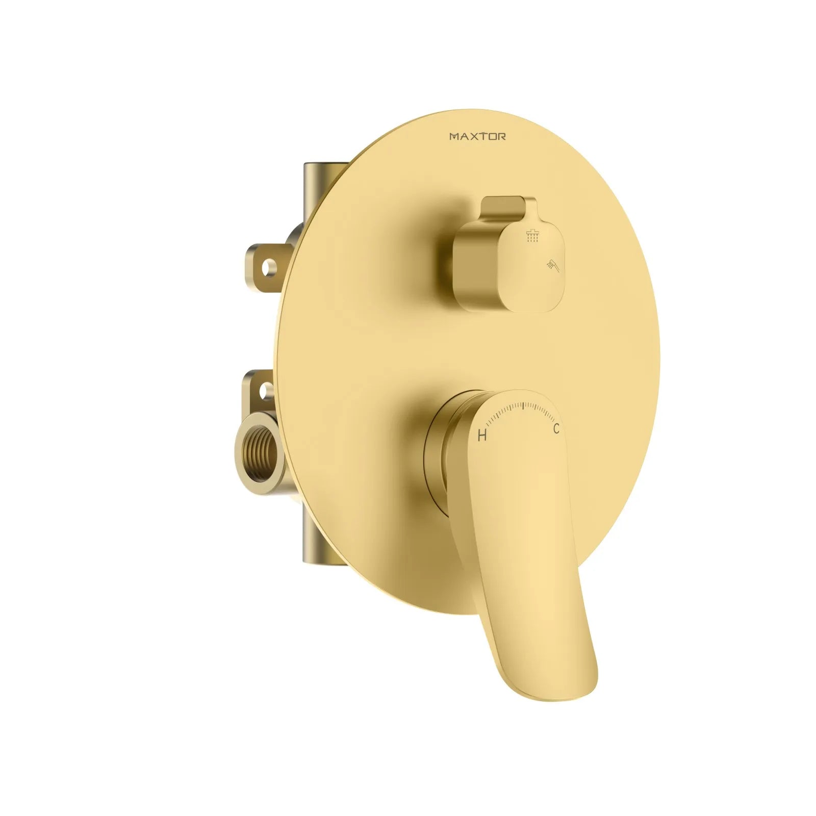 2-Way Pressure Balance Shower Valve with Trim Plate – Dual Outlet Control – MT602076 Brushed Gold