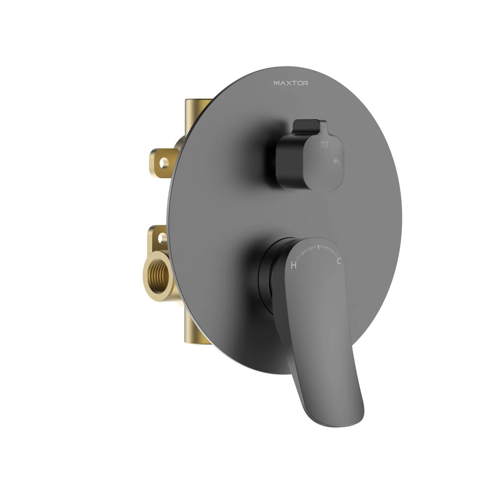 2-Way Pressure Balance Shower Valve with Trim Plate – Dual Outlet Control – MT602076 Brushed Gun Metal
