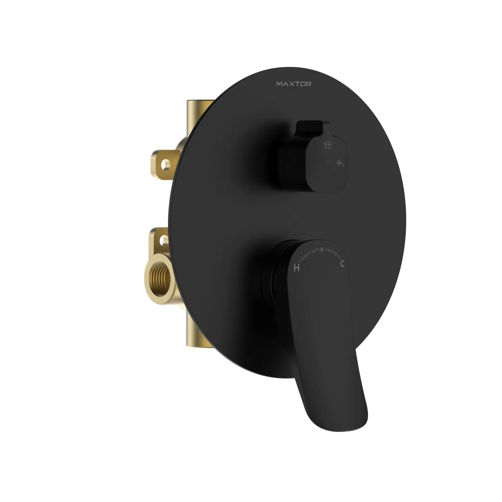 2-Way Pressure Balance Shower Valve with Trim Plate – Dual Outlet Control – MT602076 Matte Black