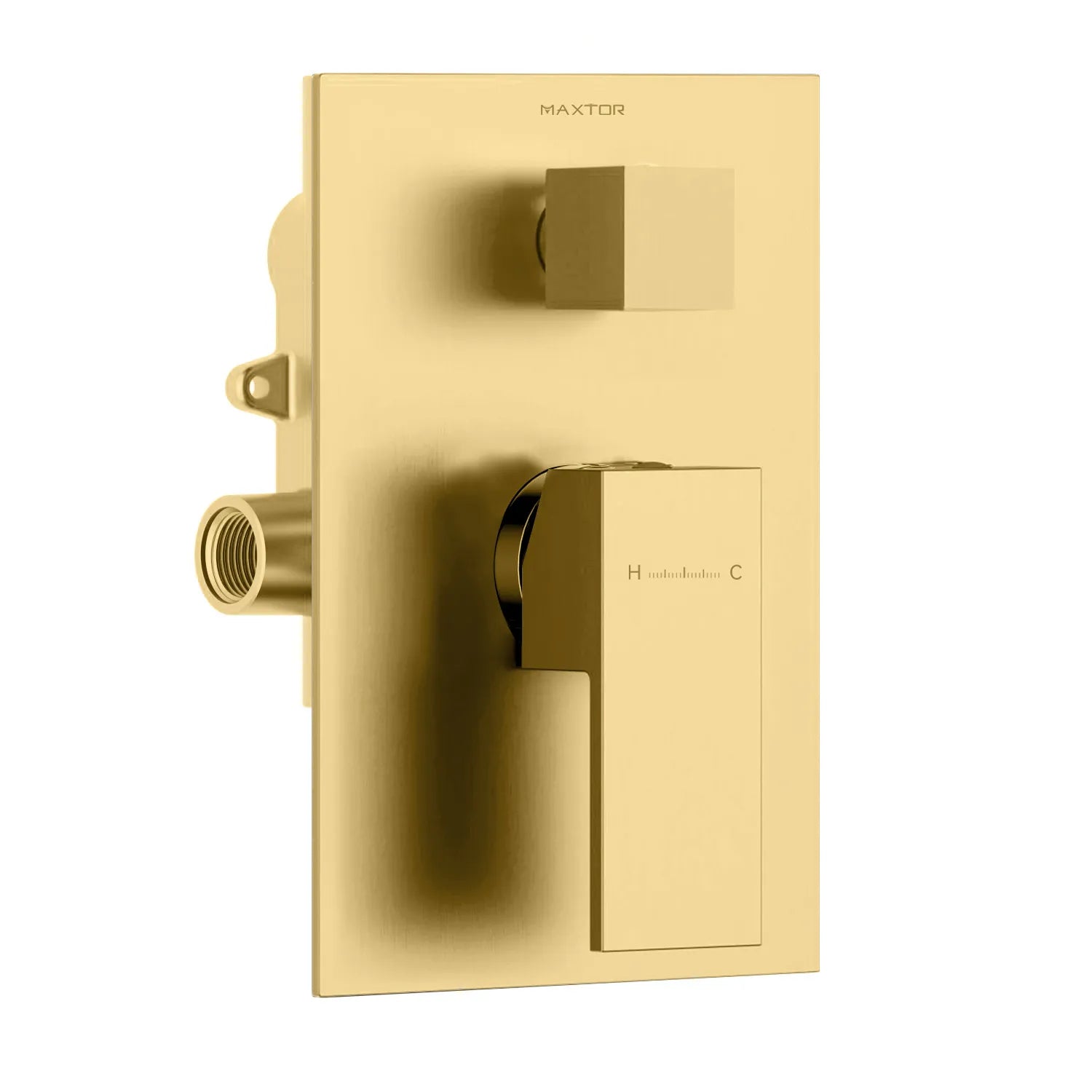 Square Wall Concealed Shower Valve with Trim Plate and 2 outlet MT602100 Brushed Gold