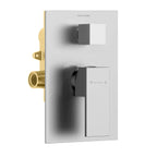 Square Wall Concealed Shower Valve with Trim Plate and 2 outlet MT602100 Brushed Nickel