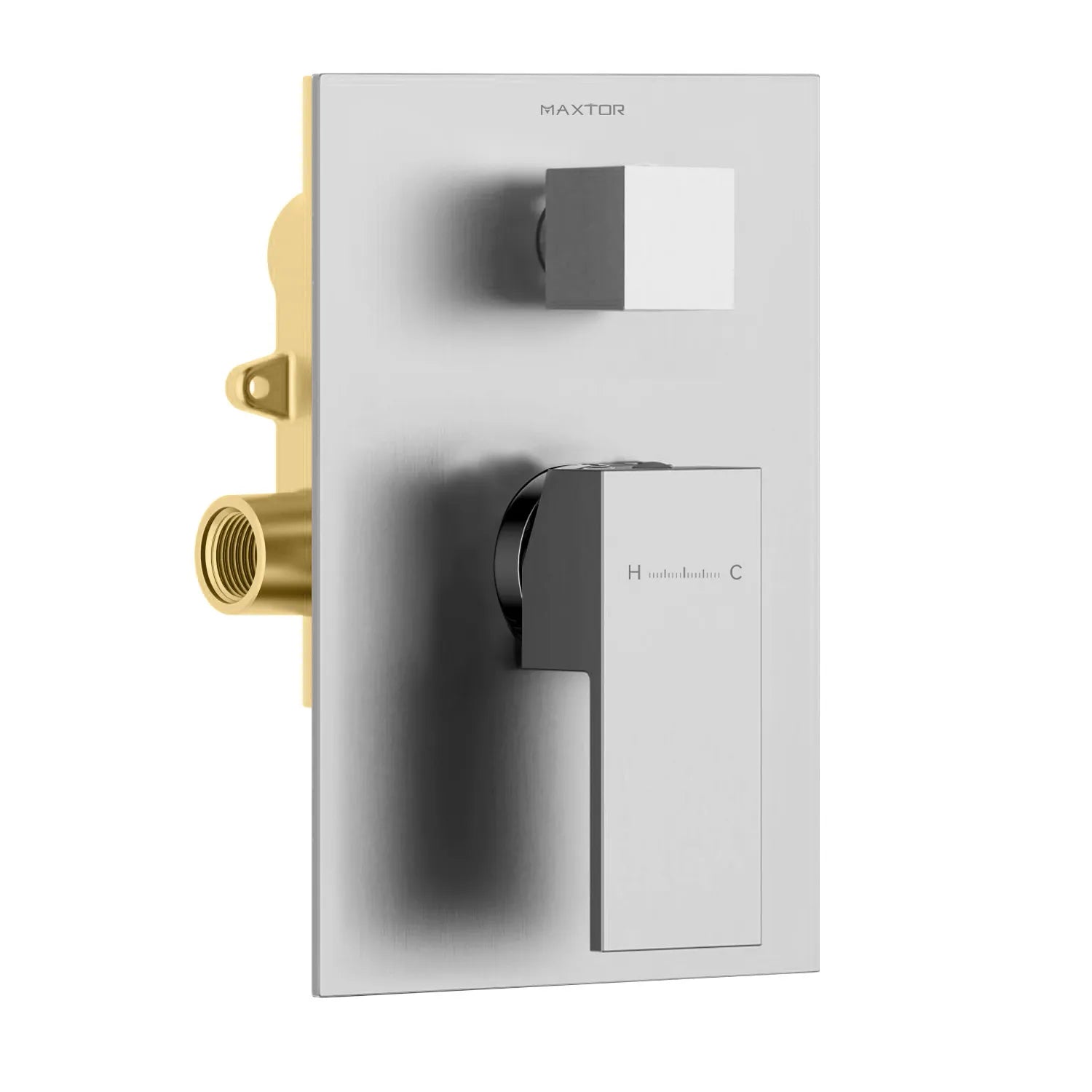 Square Wall Concealed Shower Valve with Trim Plate and 2 outlet MT602100 Brushed Nickel