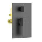 Square Wall Concealed Shower Valve with Trim Plate and 2 outlet MT602100 Brushed Gun Metal