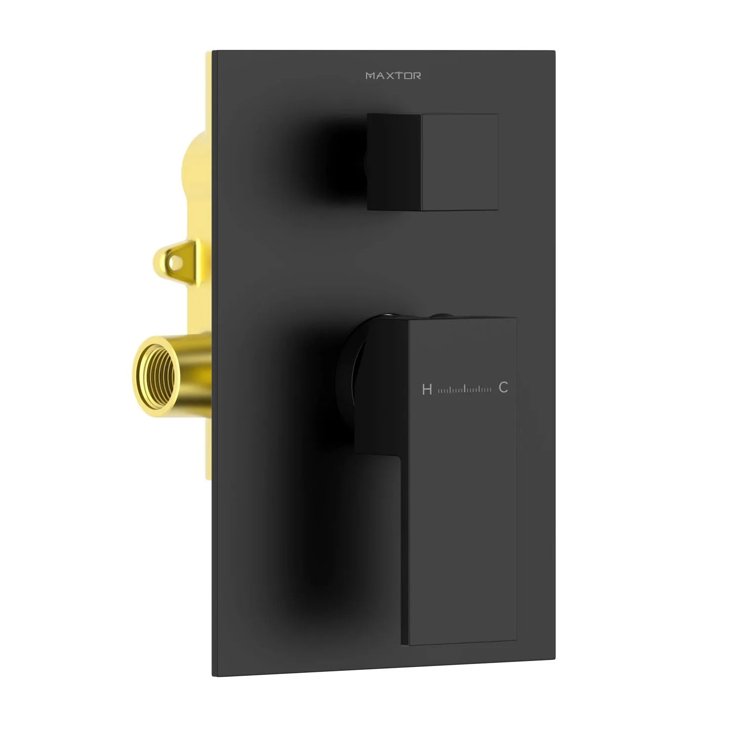Square Wall Concealed Shower Valve with Trim Plate and 2 outlet MT602100 Matte Black