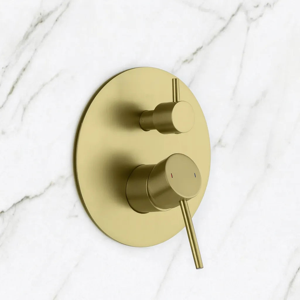 MAXTOR 2 Way Wall Concealed Shower Valve – Solid Brass with Trim Plate – MT612104