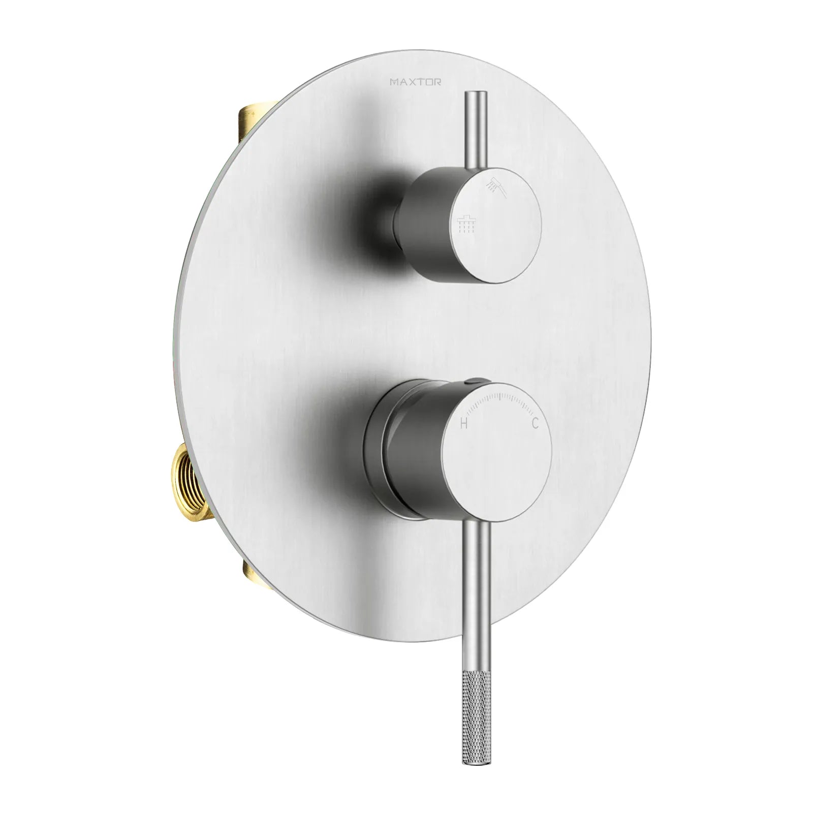 Circular Wall Concealed Shower Valve with 2 Outlets MT602104 Brushed Nickel