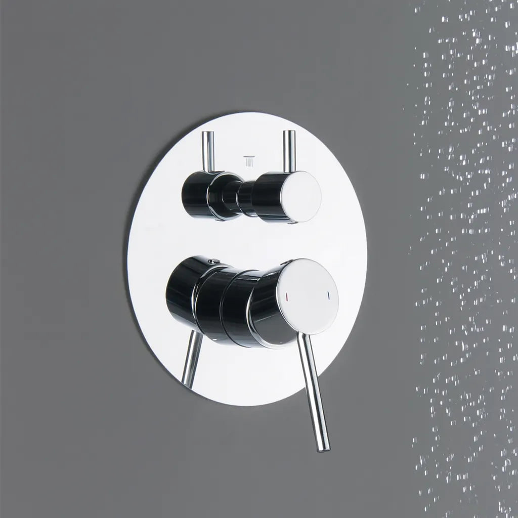 MAXTOR 2 Way Wall Concealed Shower Valve – Solid Brass with Trim Plate – MT612104