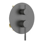 Circular Wall Concealed Shower Valve with 2 Outlets MT602104 Brushed Gun Metal