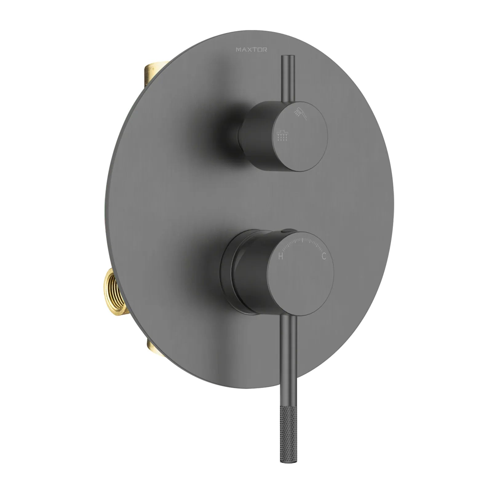 Circular Wall Concealed Shower Valve with 2 Outlets MT602104 Brushed Gun Metal