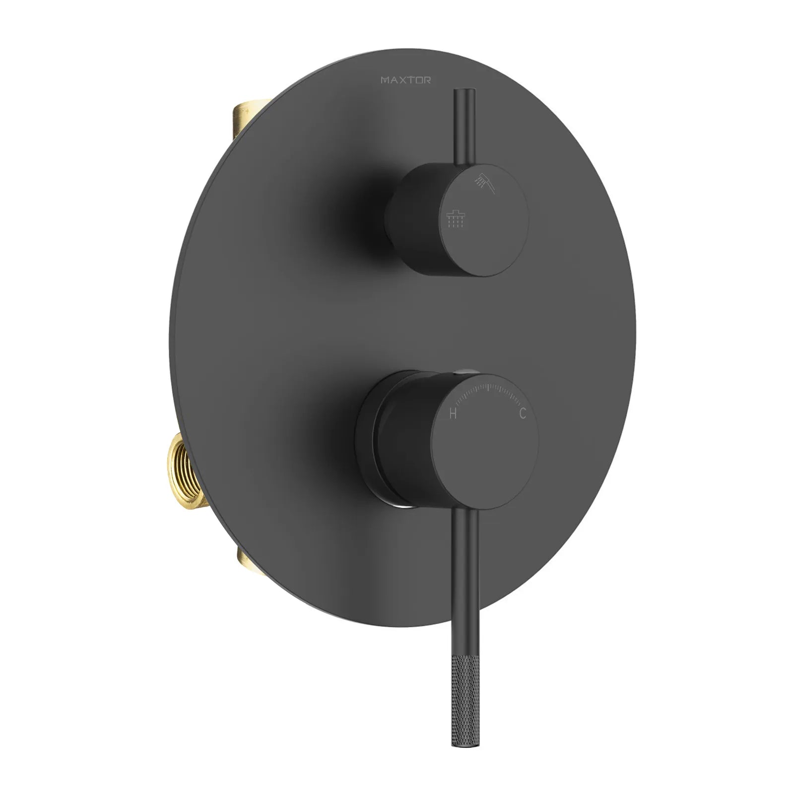 Circular Wall Concealed Shower Valve with 2 Outlets MT602104 Matte Black