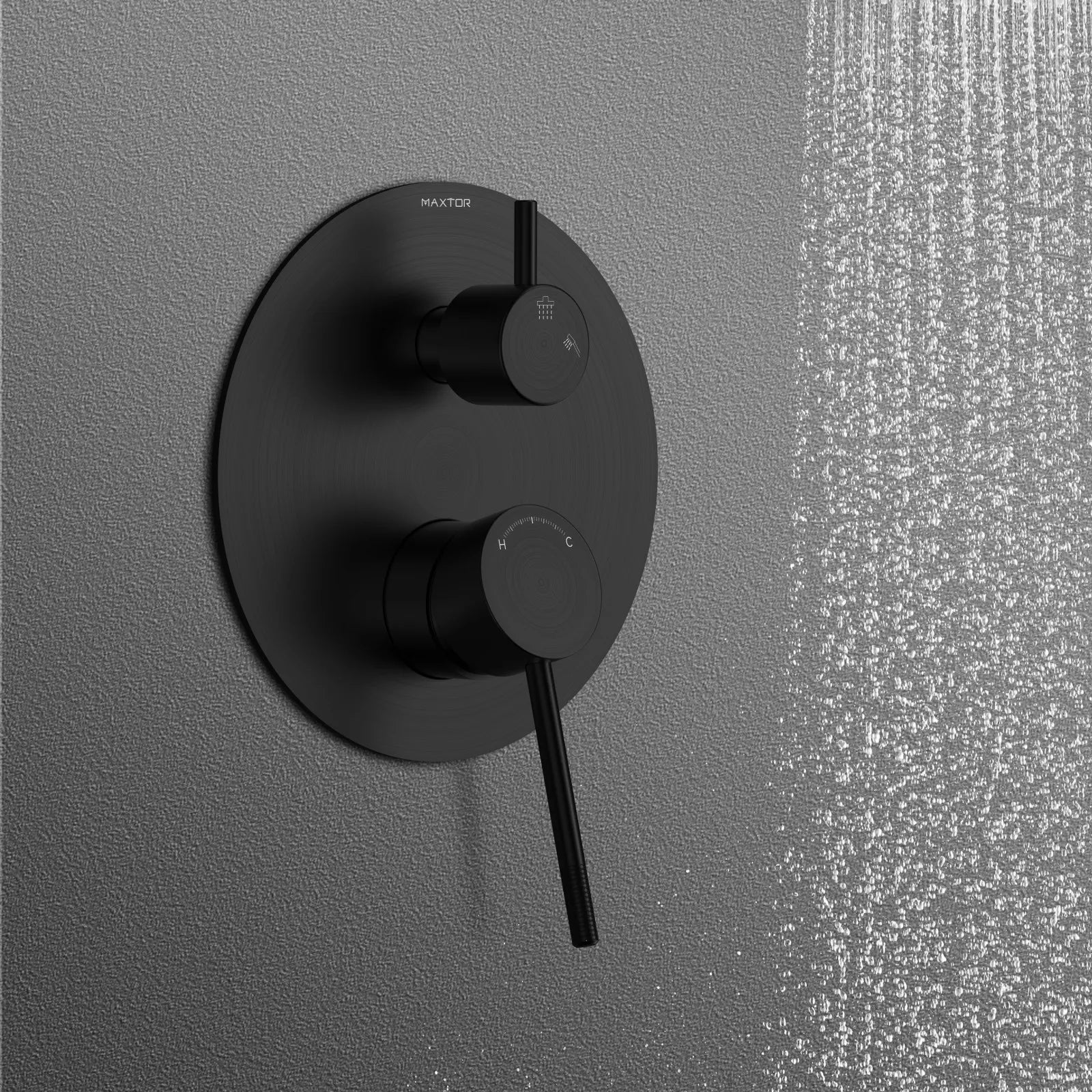 MAXTOR 2 Way Wall Concealed Shower Valve – Solid Brass with Trim Plate – MT612104