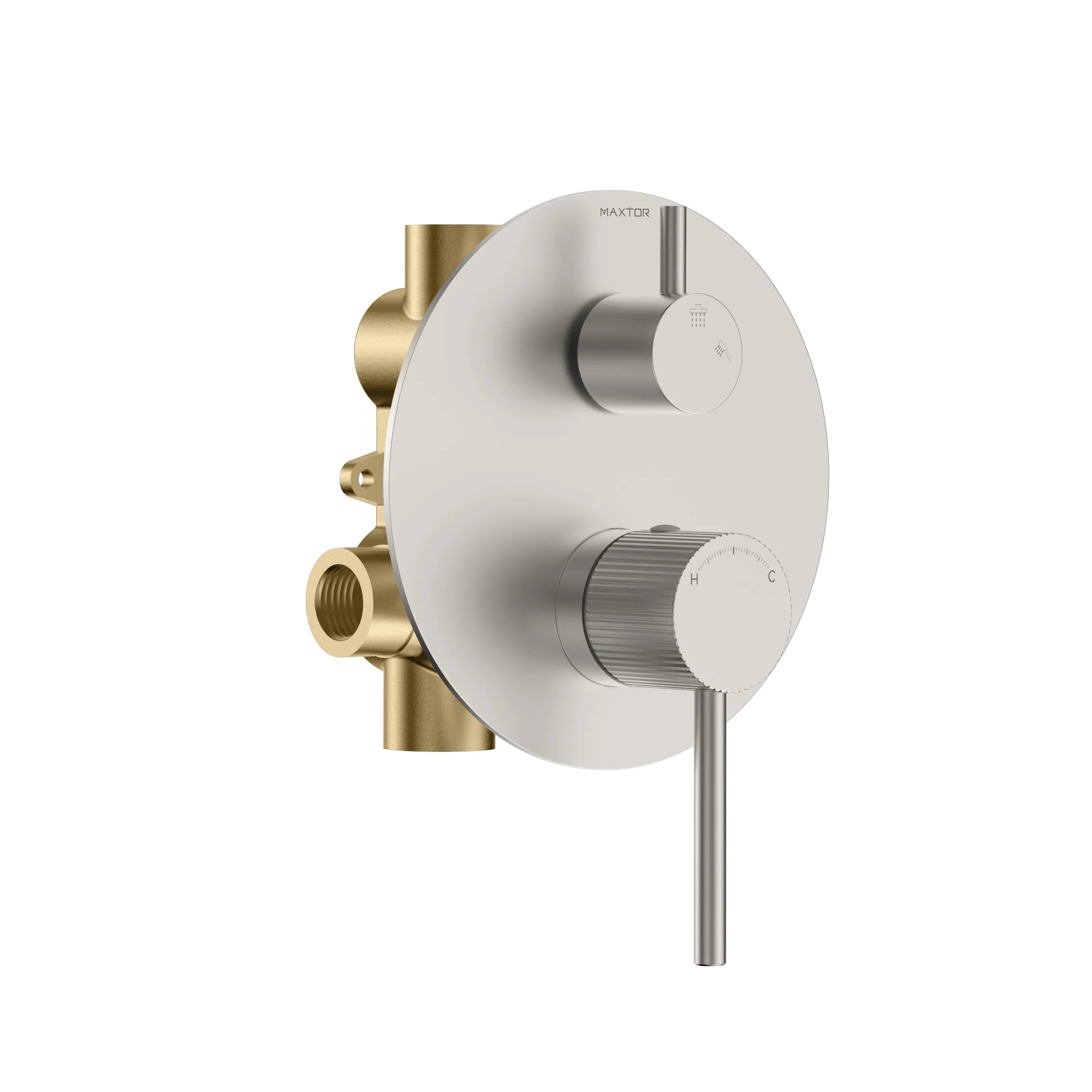 2 Way Wall Concealed Pressure Balance Shower Valve with Trim Plate-MT602127 Brushed Nickel