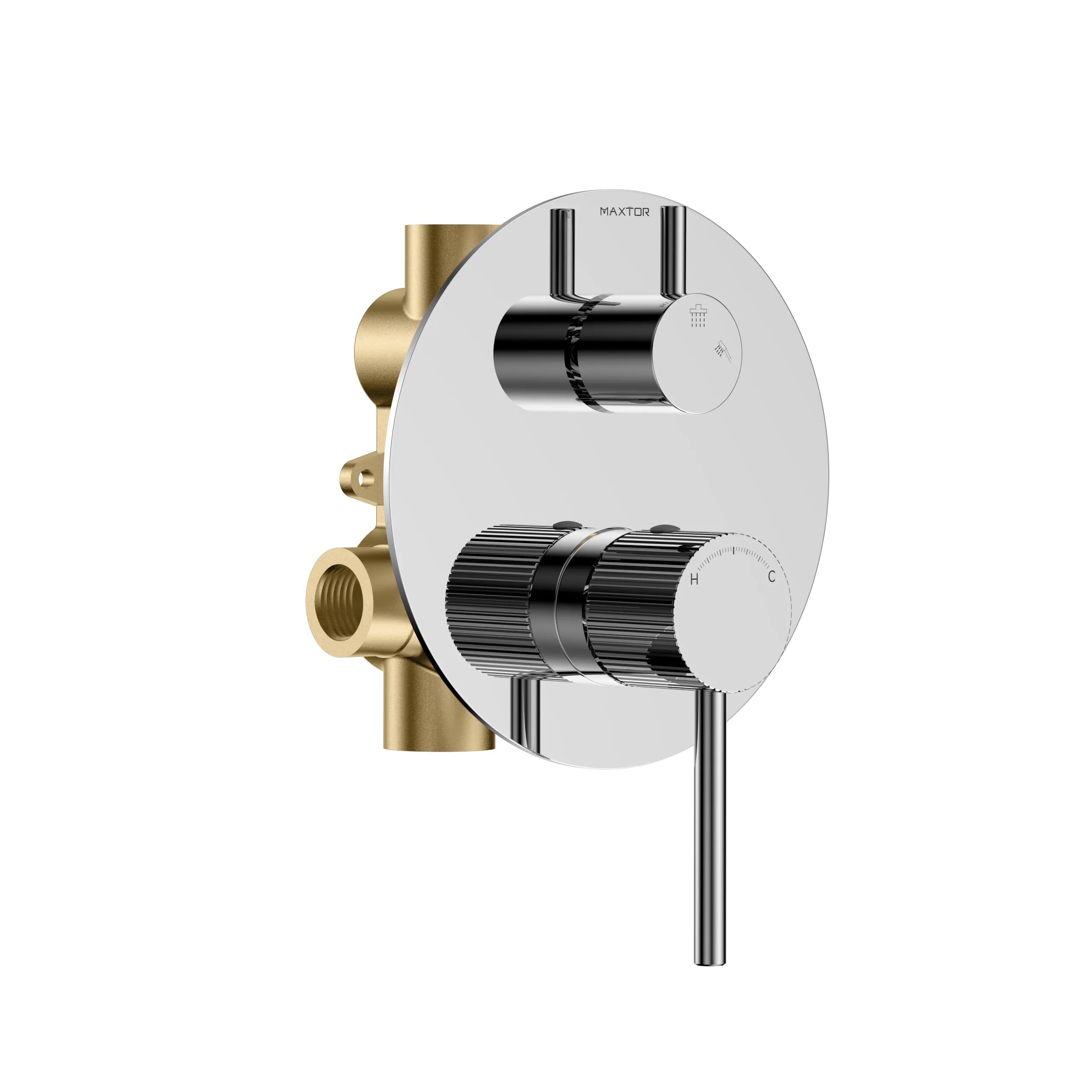 2 Way Wall Concealed Pressure Balance Shower Valve with Trim Plate-MT602127 Chrome