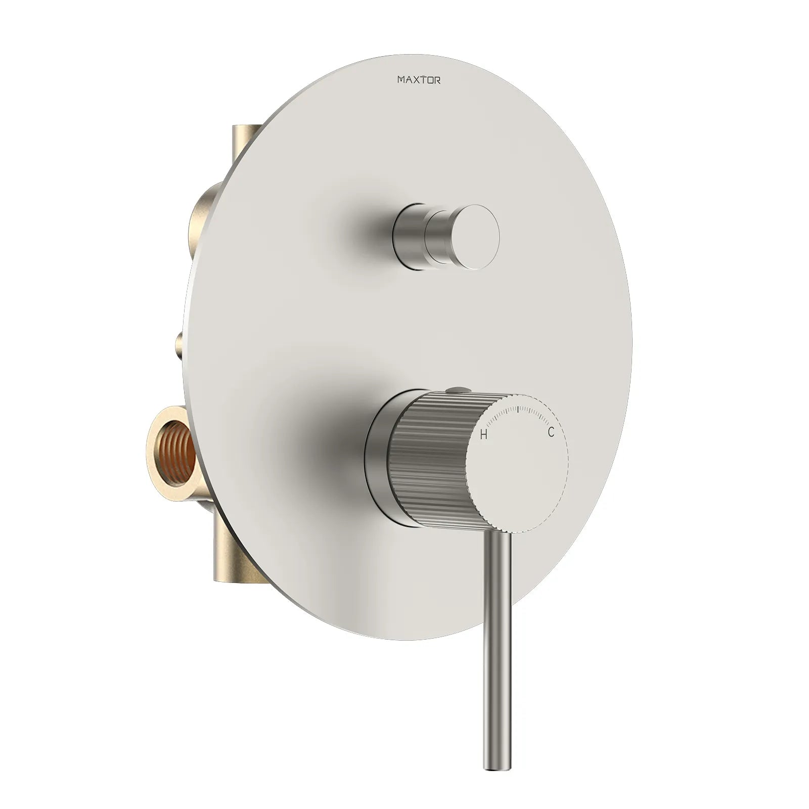 2 Way Wall Concealed Water Pressure Balance Shower Valve with Trim Plate-MT602227 Brushed Nickel