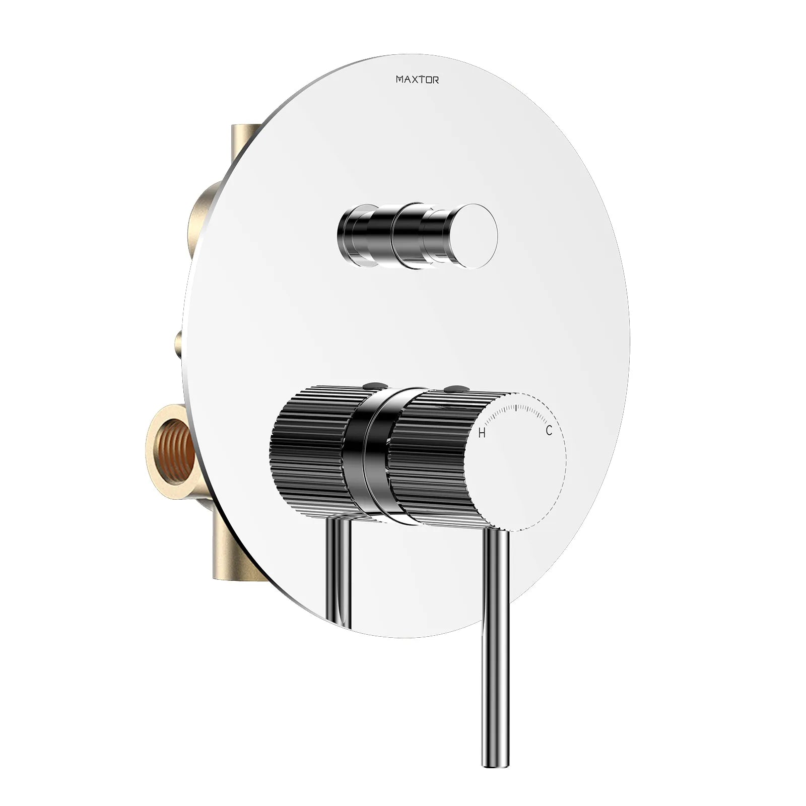 2 Way Wall Concealed Water Pressure Balance Shower Valve with Trim Plate-MT602227 Chrome