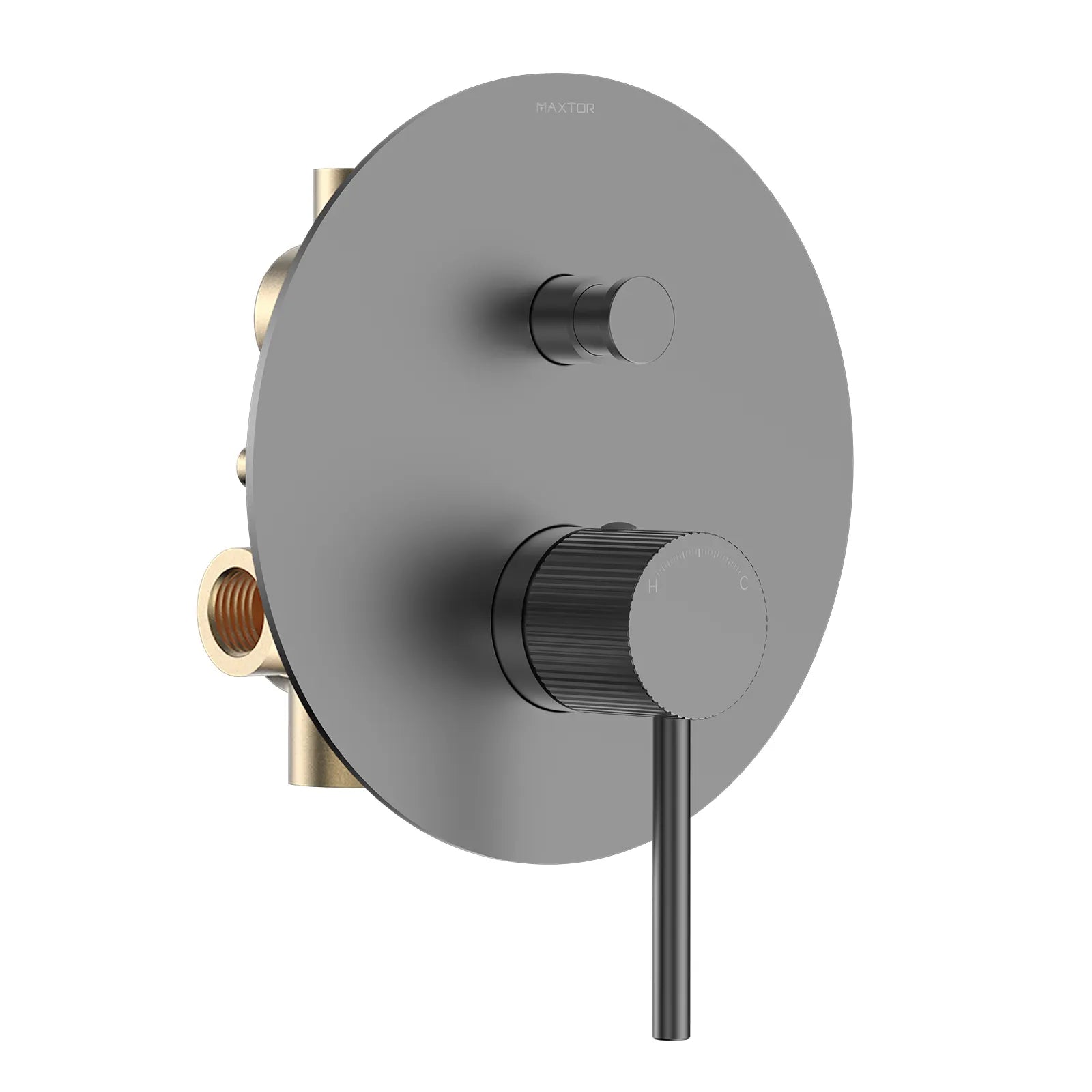 2 Way Wall Concealed Water Pressure Balance Shower Valve with Trim Plate-MT602227 Brushed Gun Metal