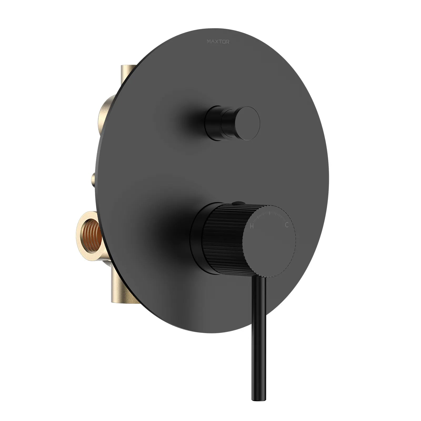 2 Way Wall Concealed Water Pressure Balance Shower Valve with Trim Plate-MT602227 Matte Black
