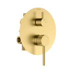 2 Way Wall Concealed Pressure Balance Shower Valve with Diverter and Trim Plate-MT602231 Brushed Gold
