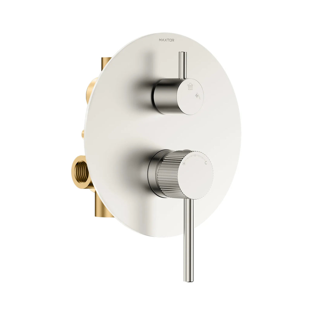 2 Way Wall Concealed Pressure Balance Shower Valve with Diverter and Trim Plate-MT602231 Brushed Nickel