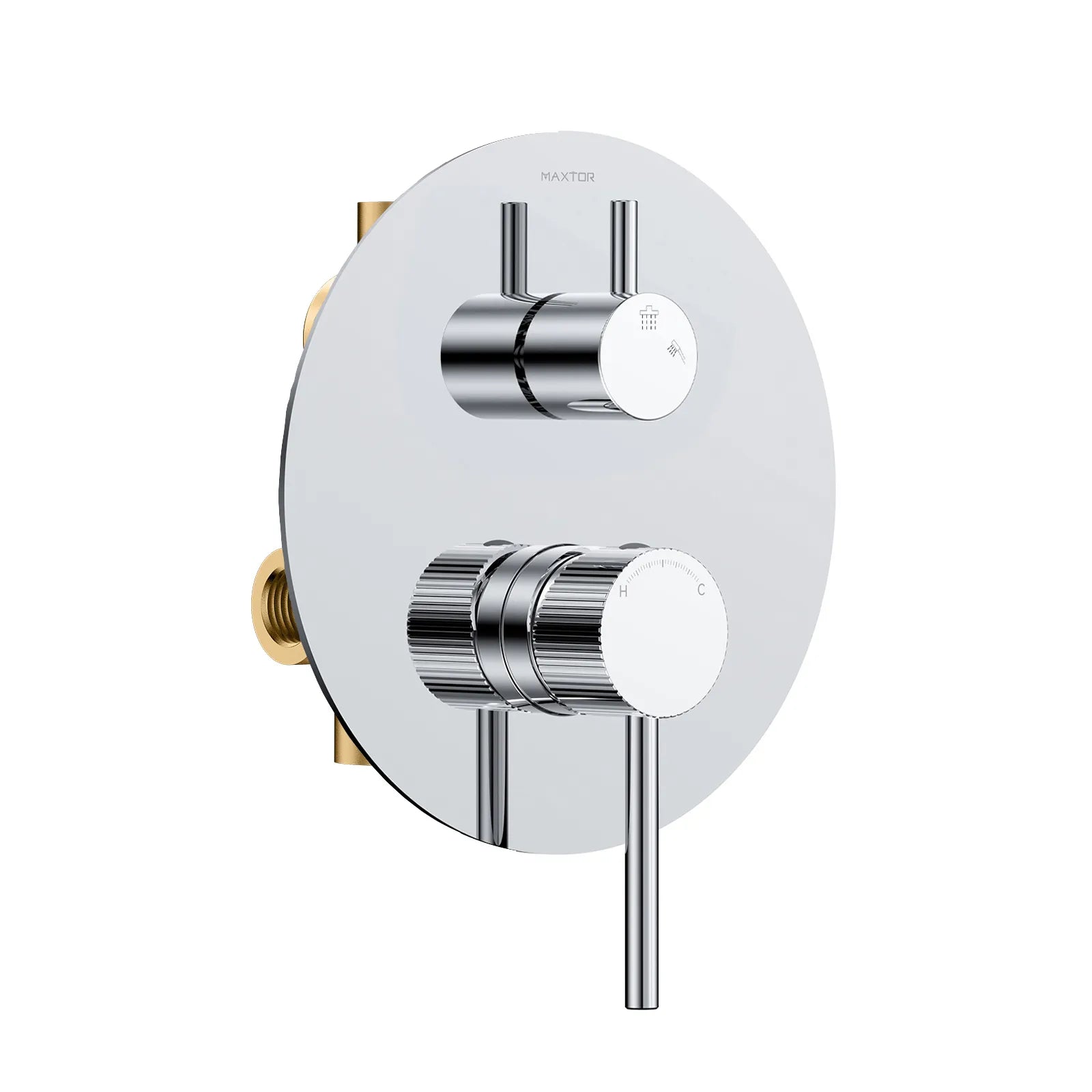 2 Way Wall Concealed Pressure Balance Shower Valve with Diverter and Trim Plate-MT602231 Chrome