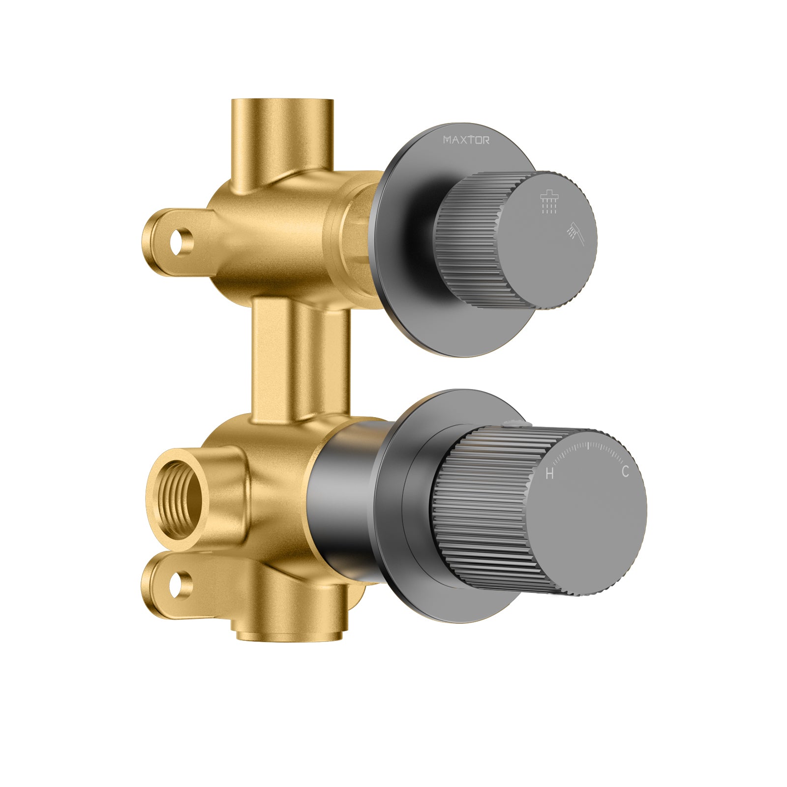 Sure Premium 2-way Wall Concealed Shower Mixer with Trim Plate-MT602327 Brushed Gun Metal