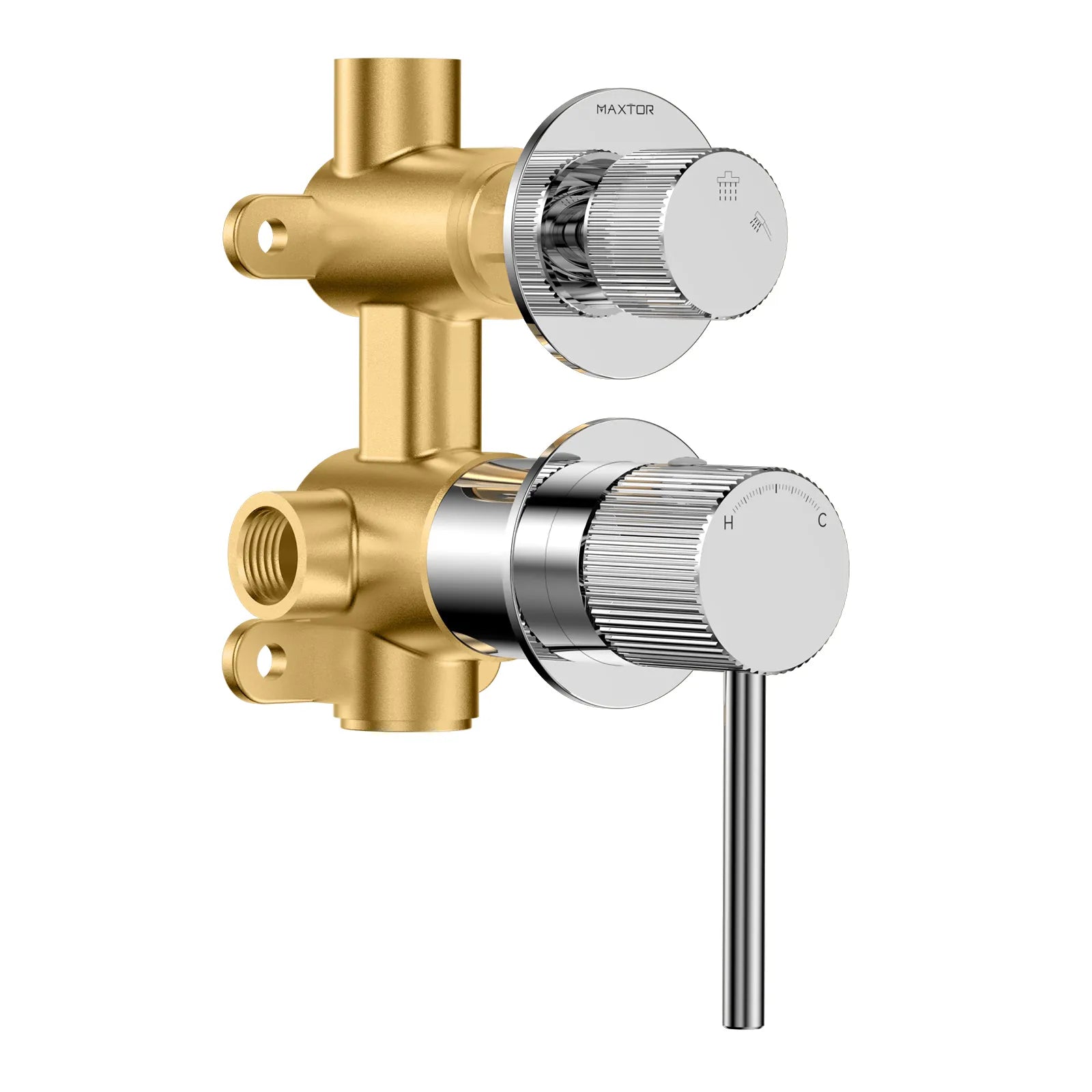 Sure 2 Outlet Brass Shower Valve-Bathroom Concealed Faucet Valve-MT602427 Chrome