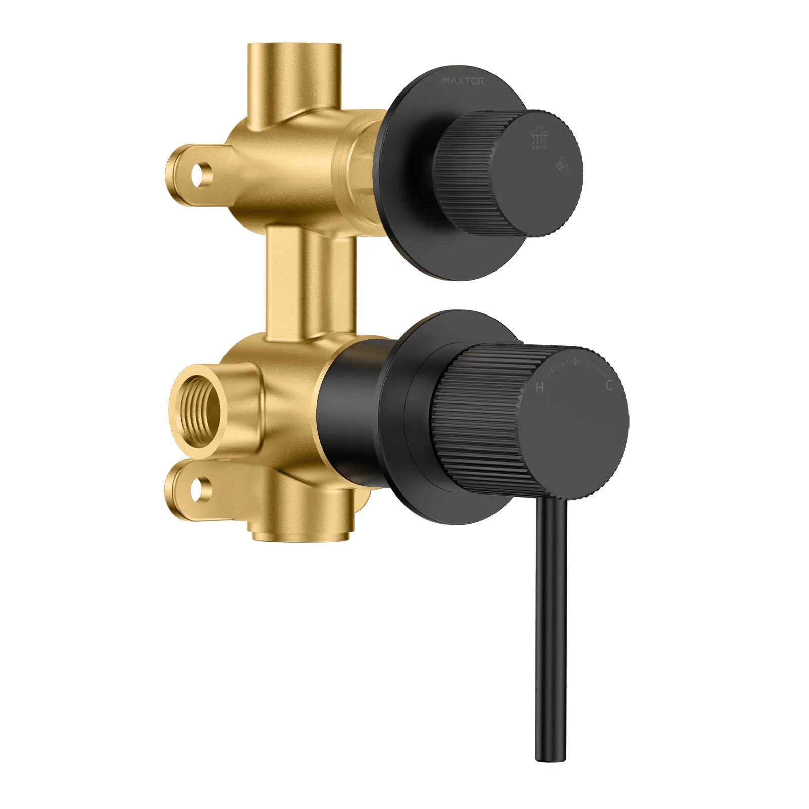 Sure 2 Outlet Brass Shower Valve-Bathroom Concealed Faucet Valve-MT602427 Matte Black