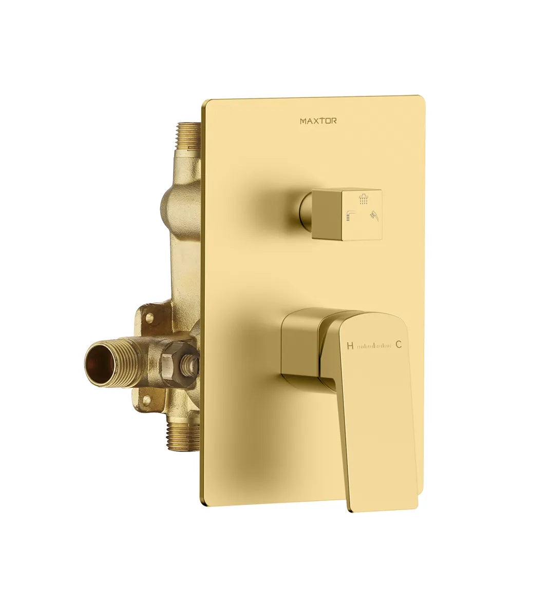 MAXTOR 3-Way Wall Concealed Pressure Balance Shower Valve with Trim Plate & 3 Outlets-MT603065