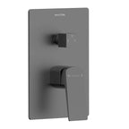 MAXTOR 3-Way Wall Concealed Pressure Balance Shower Valve with Trim Plate & 3 Outlets-MT603065 Brushed Gun Metal