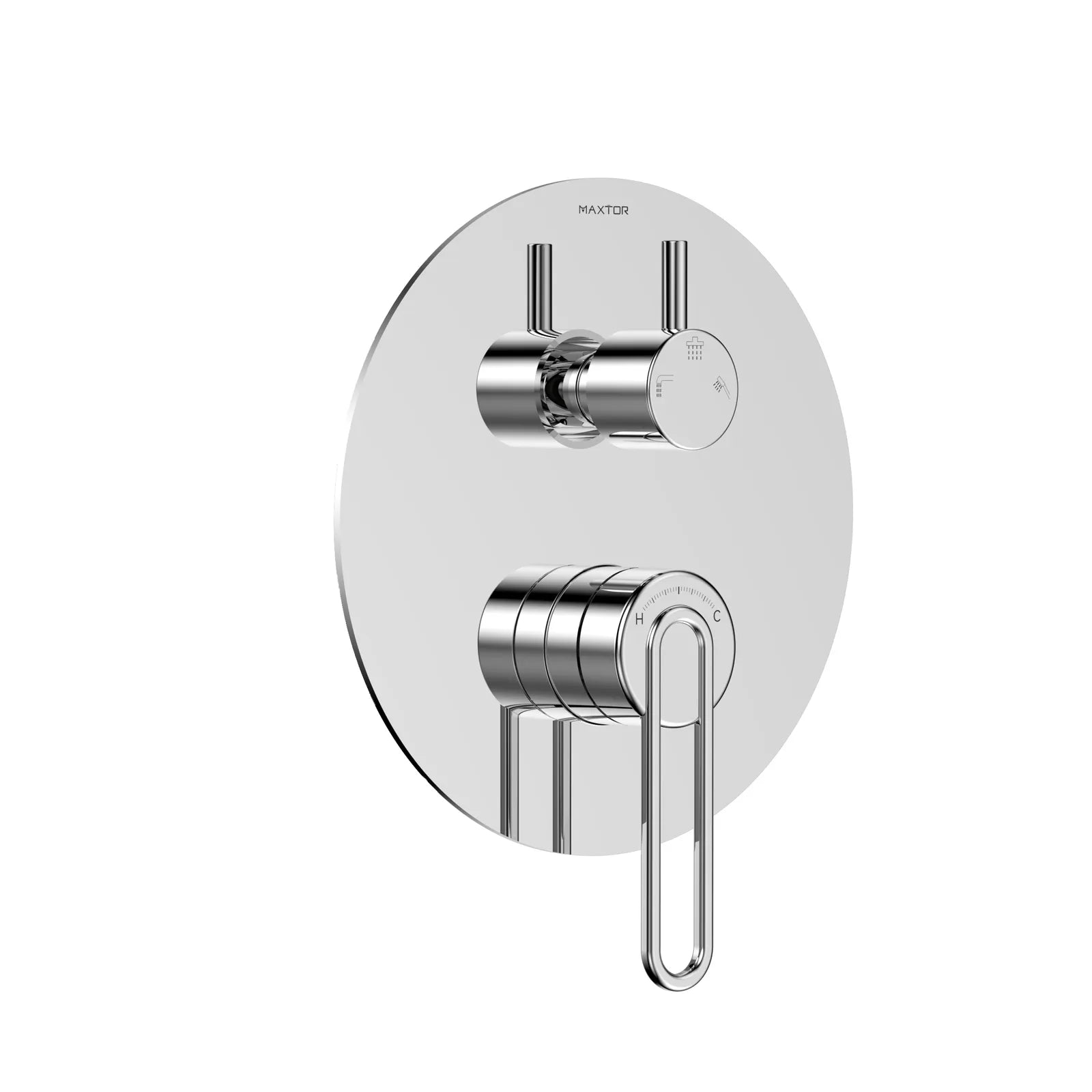 3-Way Pressure Balance Wall Concealed Shower Valve with Round Trim Plate – MT603069 Chrome