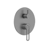 3-Way Pressure Balance Wall Concealed Shower Valve with Round Trim Plate – MT603069 Brushed Gun Metal