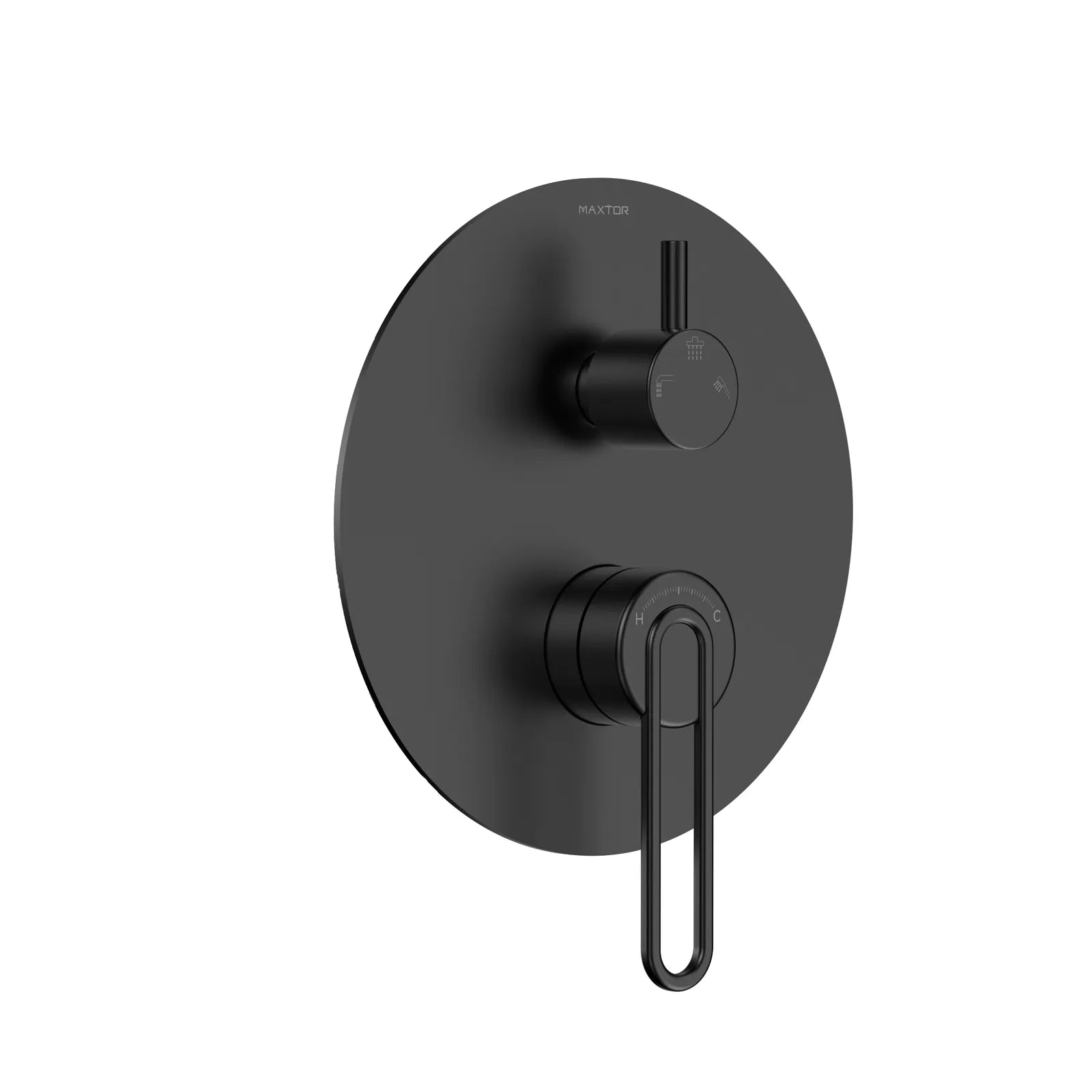 3-Way Pressure Balance Wall Concealed Shower Valve with Round Trim Plate – MT603069 Matte Black